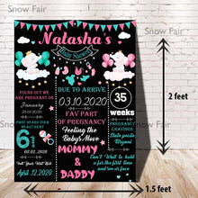 Load image into Gallery viewer, Enhance your baby shower celebration with our Baby Shower Customized Chalkboard and Milestone Board
