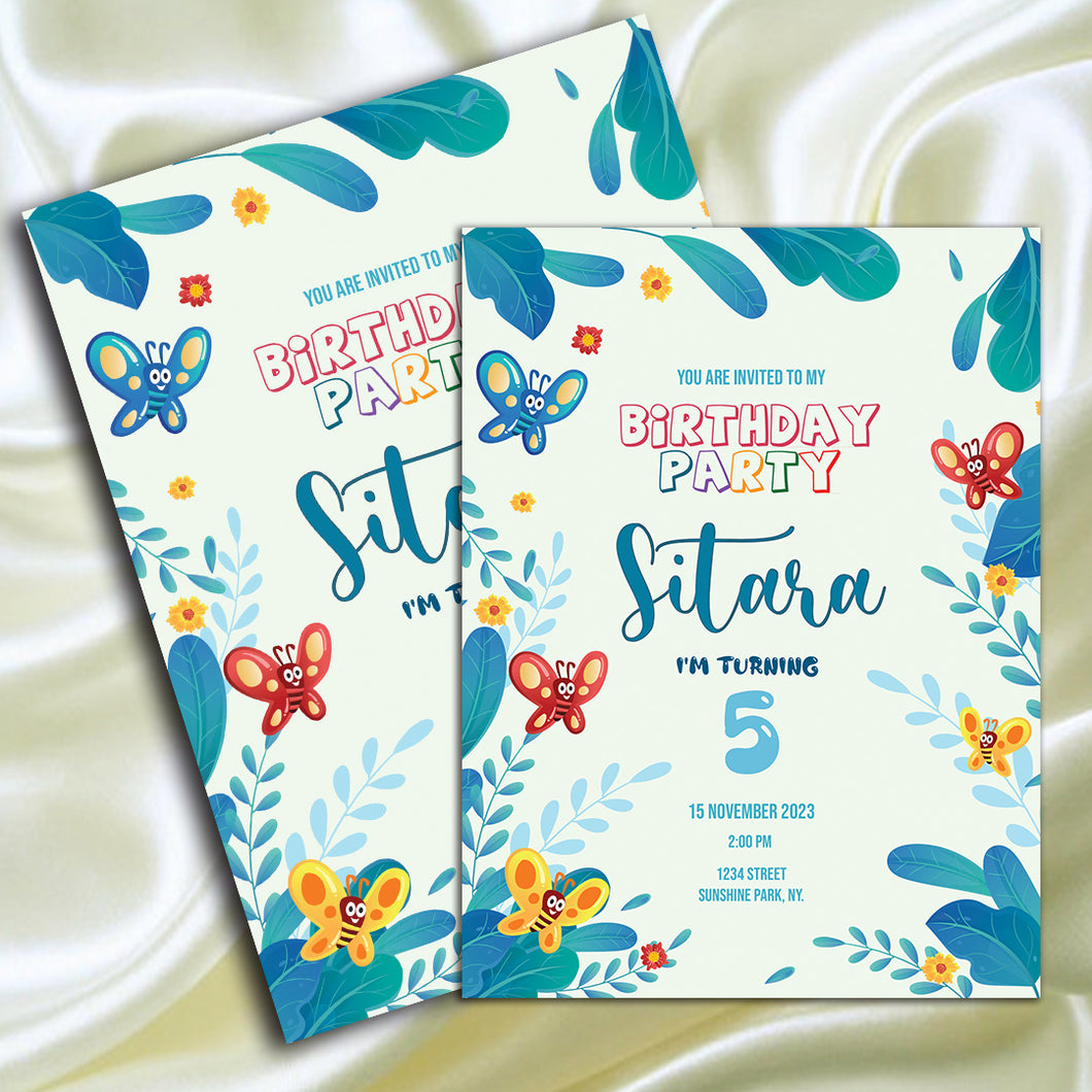 Butterfly theme E invitation