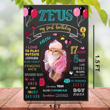 Load image into Gallery viewer, 1st Birthday Chalkboard for kids, first birthday milestone board for baby, baby board, chalkboards for baby,kids chalk board,chalkboards for gilr baby,chalkboard for boy baby, milestone board for boy baby,milestone board for girl baby, Pets Birthday chalk board, Cats&#39;s First Birthday milestone board for birthday, Express Delivery All Over India . Book Online At The Best Discounted Offer Price, Budget Friendly, Elite Party Decors, Surprise Party Decors, Indoor And Outdoor Party Decor
