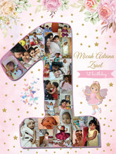 Load image into Gallery viewer, One Year - 12 Months Photo Collage Board  - For First Birthday Model - 13 - Made of Wooden MDF board
