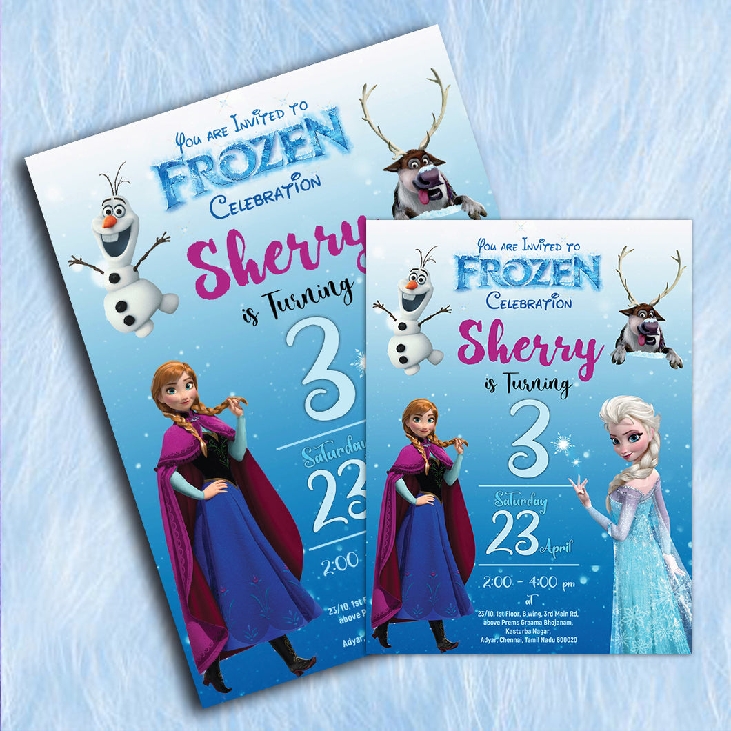 Frozen theme E invitation