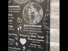Load and play video in Gallery viewer, Snow Fair - Wedding Anniversary Customized Chalkboard / Milestone board gift for Husband Wife
