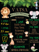 Load image into Gallery viewer, Personalized Milestone Board, Birthday Party, Jungle Theme Celebration i
