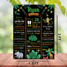 Load image into Gallery viewer, Snow Fair  - Jungle Theme Customized Chalkboard / Milestone Board for Kids Birthday Party - Made of MDF Wooden Board
