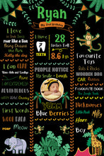 Load image into Gallery viewer, Snow Fair  - Jungle Theme Customized Chalkboard / Milestone Board for Kids Birthday Party - Made of MDF Wooden Board
