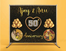 Load image into Gallery viewer, Snow Fair Premium Wedding Anniversary Backdrop Banner
