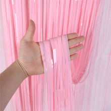 Load image into Gallery viewer, Snow Fair Pastel - Blue and Pink- Tinsel Foil Fringe Curtains Backdrop for  Party Decoration (3 ft x 6 ft) -Pack of 1
