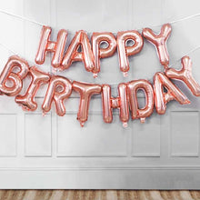 Load image into Gallery viewer, Snow fair premium  happy birthday foil balloons, rose gold foil balloons, , Express Delivery All Over India . Book Online At The Best Discounted Offer Price, Budget Friendly, Elite Party Decors, Surprise Party Decors, Indoor
