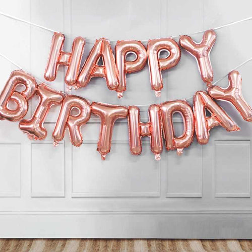 Snow fair premium  happy birthday foil balloons, rose gold foil balloons, , Express Delivery All Over India . Book Online At The Best Discounted Offer Price, Budget Friendly, Elite Party Decors, Surprise Party Decors, Indoor