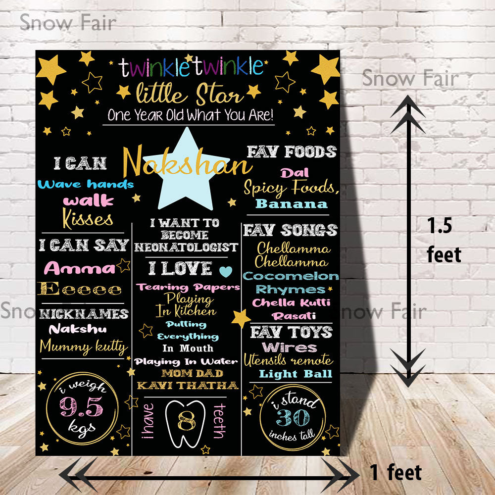 Light up your child's birthday with a Star Themed Chalkboard Board