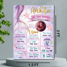 Load image into Gallery viewer, Snow Fair - Mermaid Theme Customized Chalkboard / Milestone Board for Kids Birthday -  Made of MDF Wooden Board
